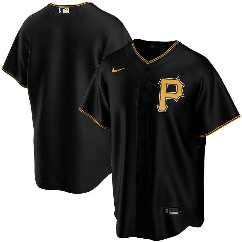 2020 MLB Men Pittsburgh Pirates Nike Black Alternate 2020 Replica Team Jersey 1->customized mlb jersey->Custom Jersey